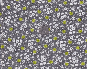 Fat quarter - Grey Flowers - Doodle by Alice Kennedy - Timeless Treasures cotton quilt fabric