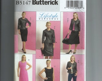 Butterick Misses' /Misses' Petite Jacket, Top, Dress, and Skirt Pattern B5147