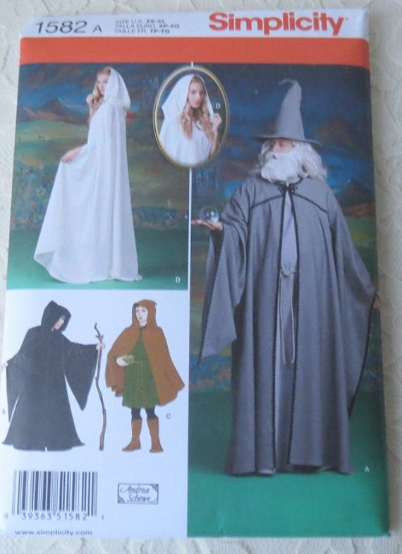 Simplicity 1582 Sewing Pattern Witch Ghoul Wizard or Gandalf