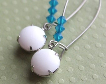 Bridget Earrings - Vintage Glass - Swarovski Beads - Surgical Steel Kidney Earwires