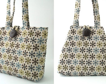 Fabric tote bag, shoulder bag, floral handbag, everyday bag, shoulder purse, floral tote bag, retro purse, hobo bag