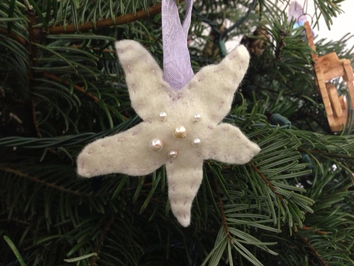 FALL SALE! Felt Starfish Ornament