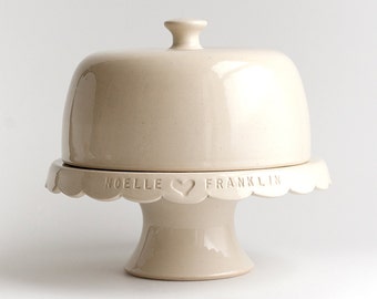 Custom Wedding Cake Stand with Dome - 8 inch - color options