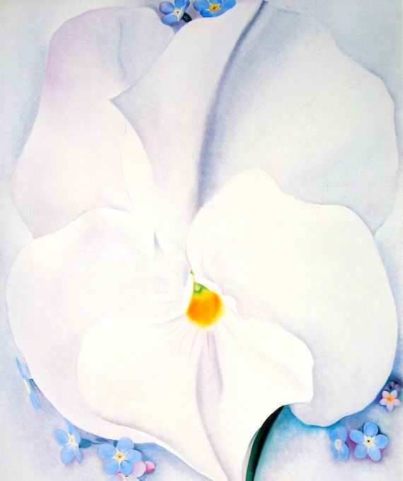 Items similar to White Pansy Georgia O'Keeffe Vintage 1987 Book Plate ...