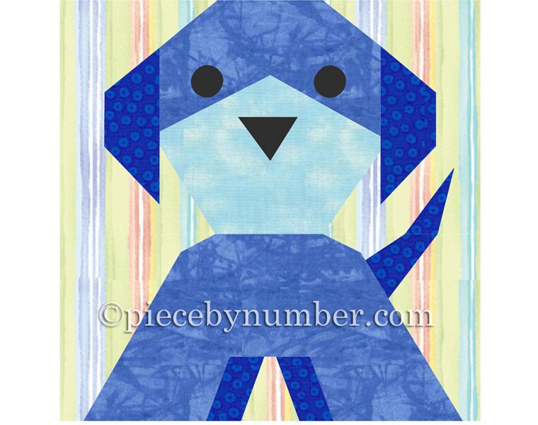 Puppy Dog quilt block paper piecing quilt patterns PDF quilt
