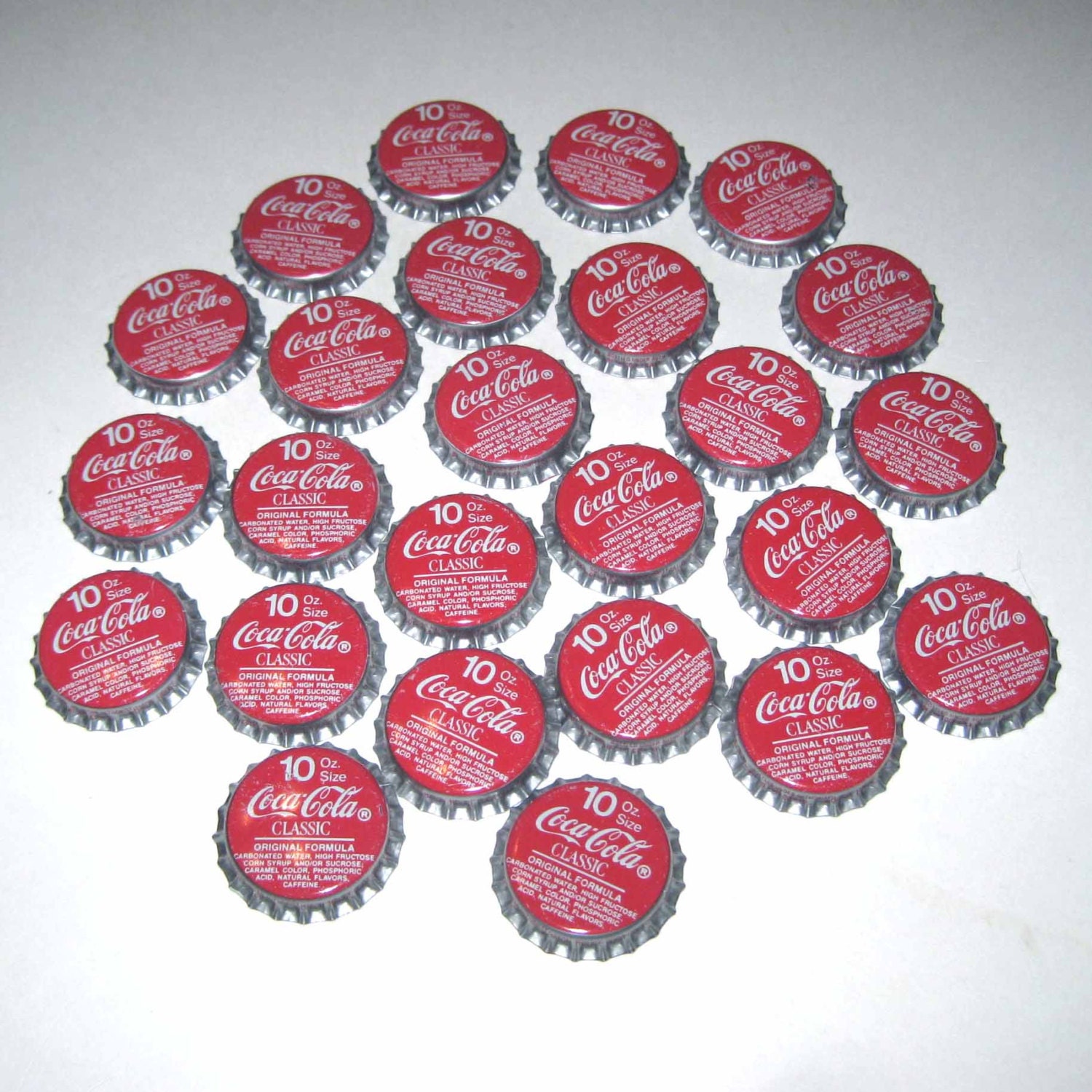 Vintage Red Coca Cola Classic Original Formula Bottle Caps 10