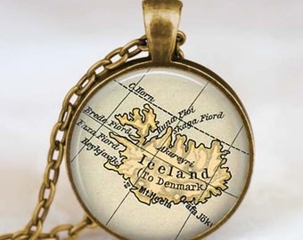 Iceland country map necklace, Iceland map pendant , iceland europe jewelry friend family gift idea, map jewelry
