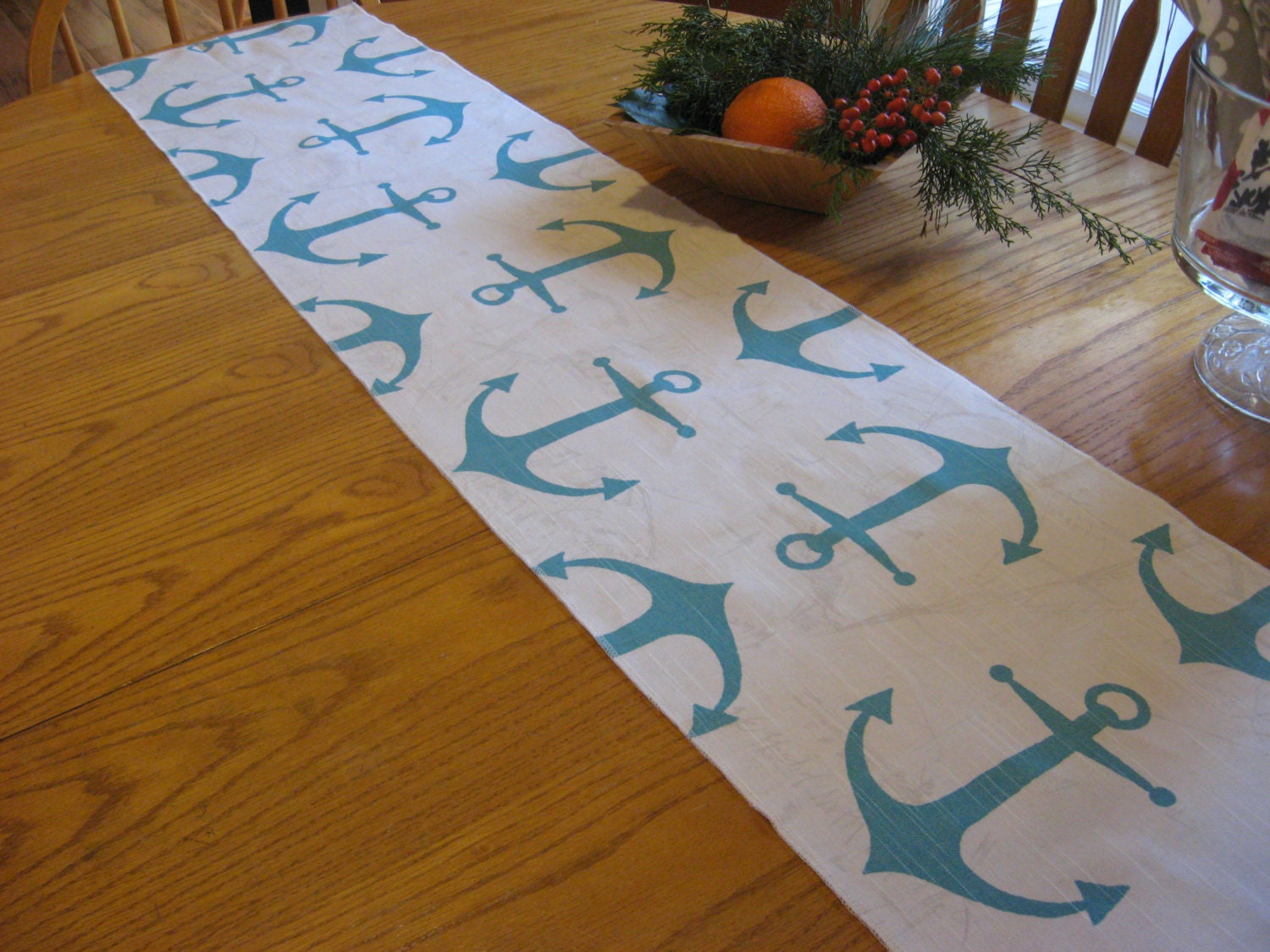 Sale Nautical Anchor Table Runner by OohBabyInfinity on Etsy
