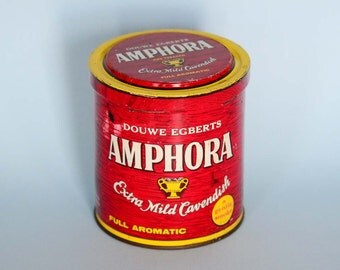 Vintage Douwe Egberts Amphora Pipe Tobacco Advertising Tin