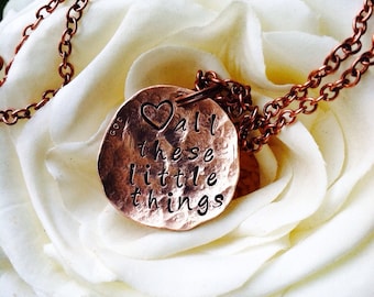 One Unique Necklace ~ Hand Hammered Penny ~ Customize with your WORDs or ideas ~ metal stamped ~ Don't we all need a little direction ?