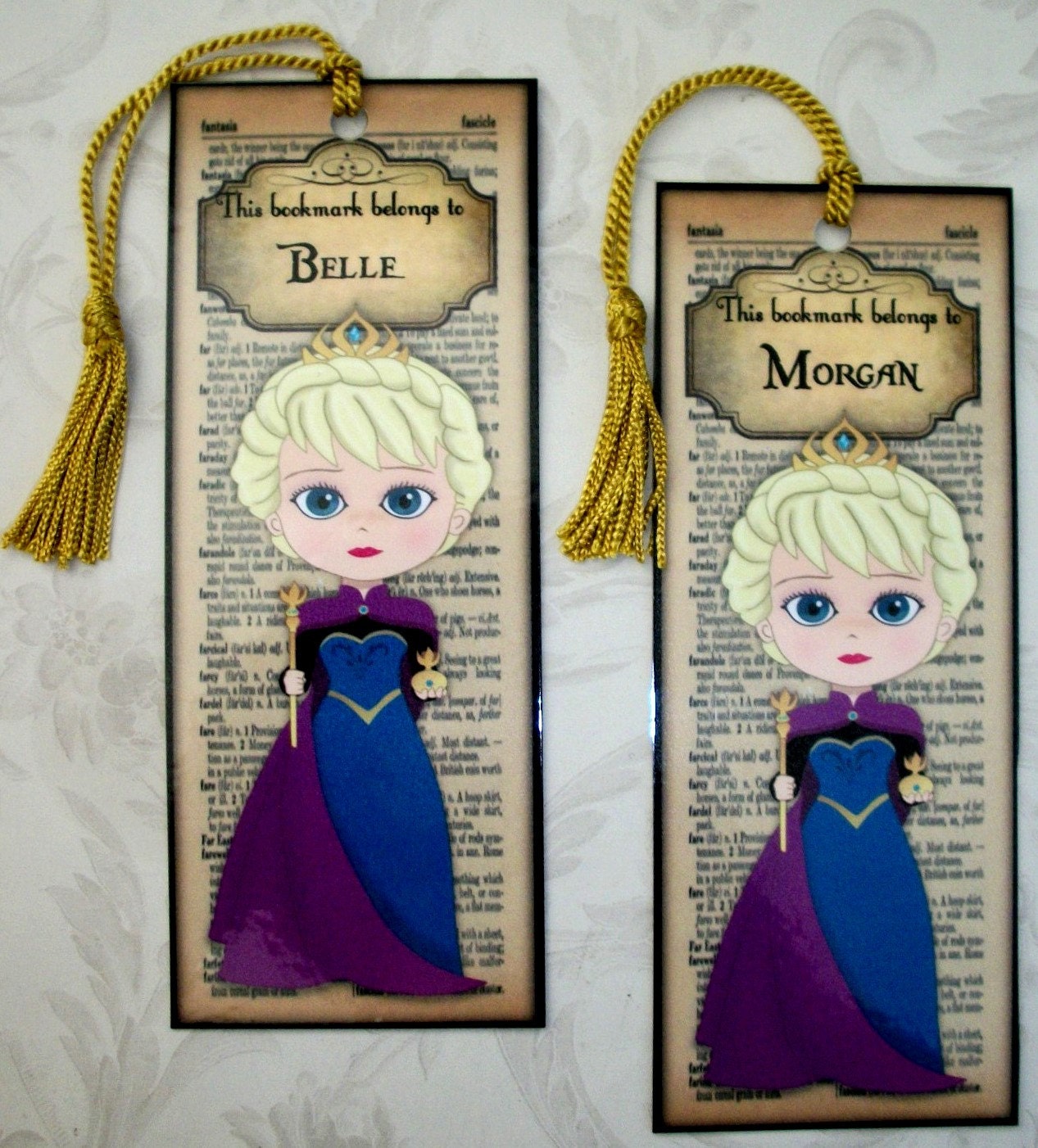 ELSA BOOKMARKS Frozen Made to Order Set of 4 by PaintedByRenee