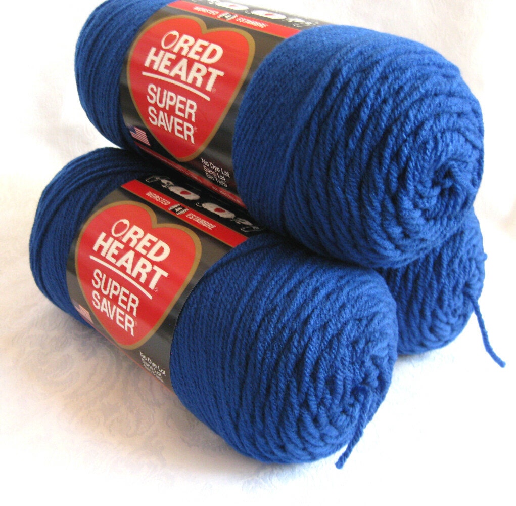 ROYAL blue Red Heart Super Saver yarn all purpose by crochetgal