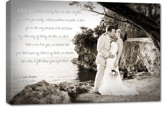 Wall Decor Personalized Gift for him or her or Wall Art Photo to Canvas Art Personalized with Your Words 12X16