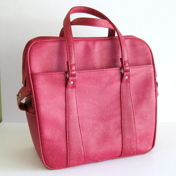 Vintage Carry On Luggage Bubblegum Pink Travel Bag Royal