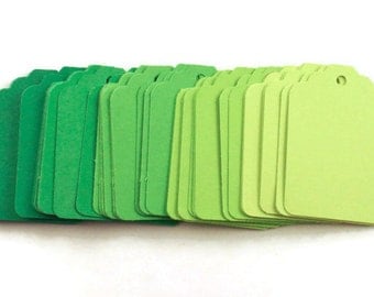 Funky Tags Paper Gift Tags in Fresh Greens Set of 50