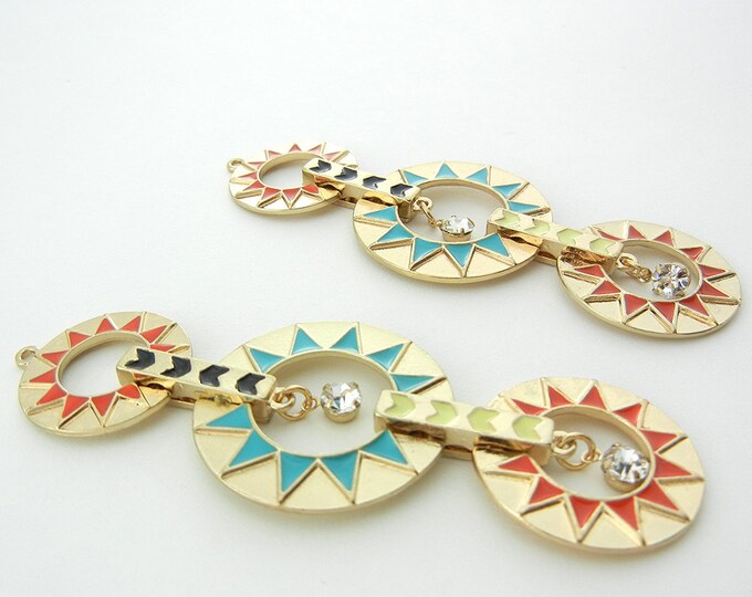 Pair of Triple Circle Southwestern Design Drop Charms