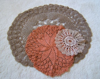 3 Lovely Colored Doilies - Circa 1950's - SALE