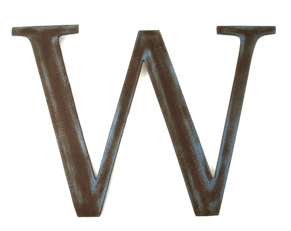 Metal Letter W Sign Rustic Metal Letter Metal by georgiametalart