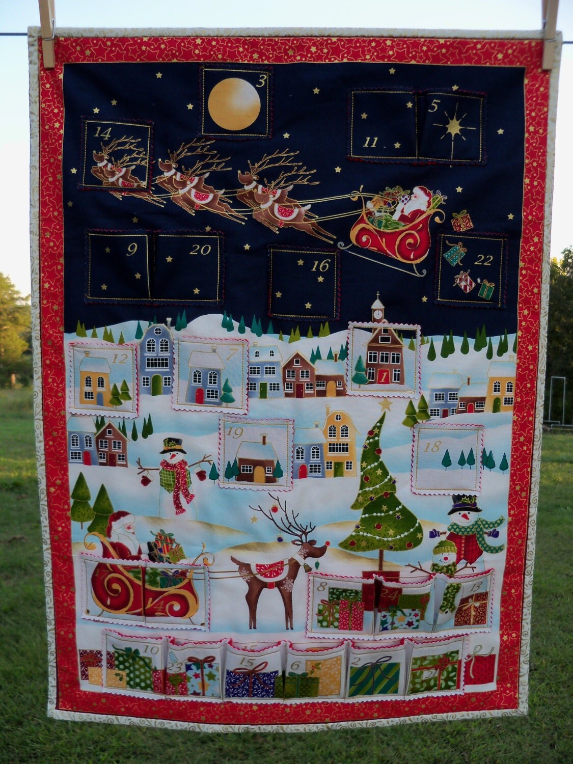 Novelty Christmas Advent Calendar Housewares Holiday Wall Decor