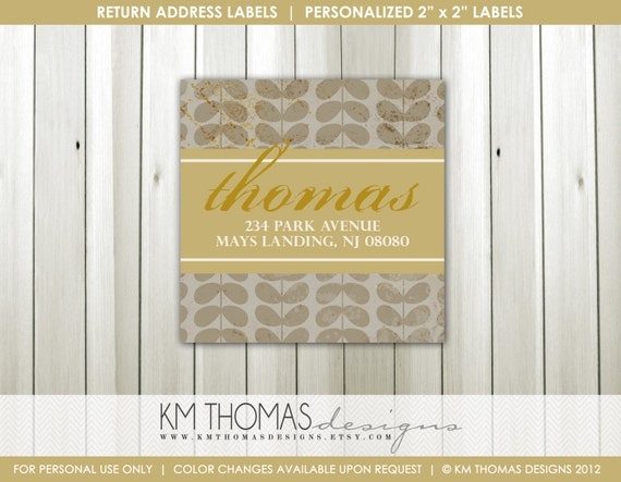 Apple Cider Return Address Label: Square Label - Fall Address Label - Gray Mod Leaves - Printable - #F107 Il_570xn