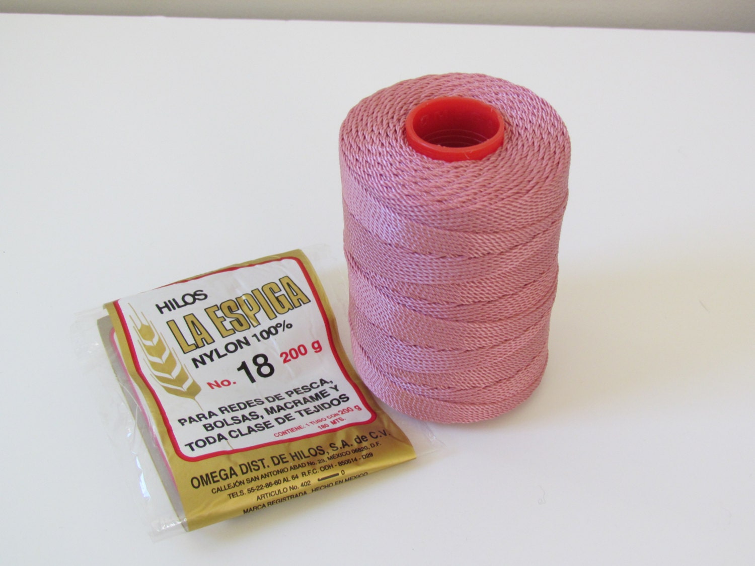 Omega Nylon Crochet Thread Light Pink Size 18 by pegsyarncreations