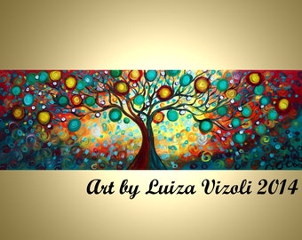 Unity Tree Original 72" Abstract HUGE Tree Landscape Whimsical Large Painting Inner Journey XXL Art by Luiza Vizoli