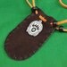 Filled Brown Leather Medicine Bag Pouch with Pewter Bear Shield Pendant