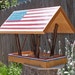 HOLD for Beth Messmer - Bird Feeder, Covered Bridge style Open Air Persnickety AMERICANA Bird Feeder built with Reclaimed Wood And Branches