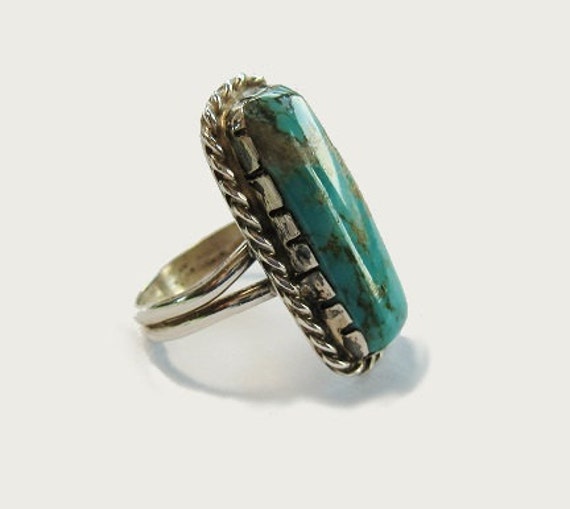 Vintage Turquoise Sterling Silver Ring by SouthwestSkyJewelry