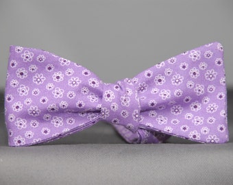 Purple Floral on Lavender Bow Tie