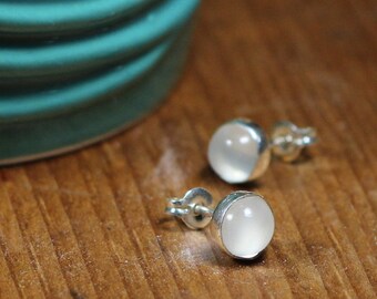 Moonstone Sterling Post Earrings- Free Shipping