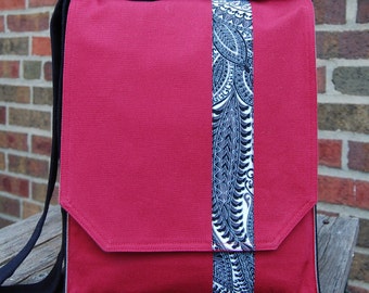 Stunning Cranberry with Stripe Messenger Bag
