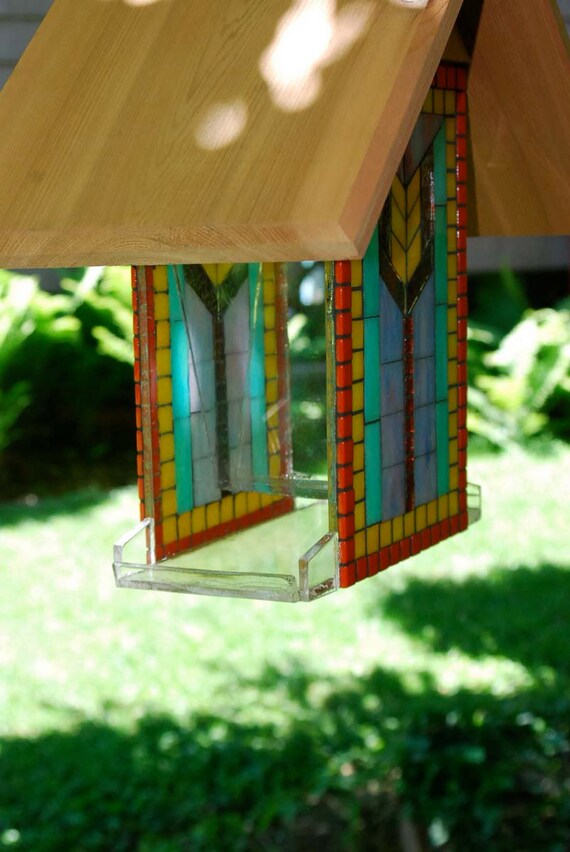 Bird Feeder Stained Glass Mosaic
