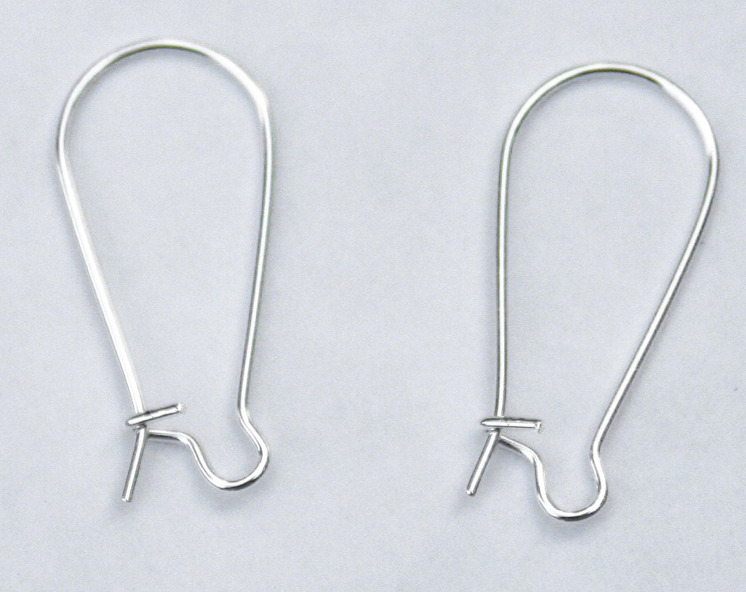 Kidney ear wires loop earring hooks with closure 50 pieces