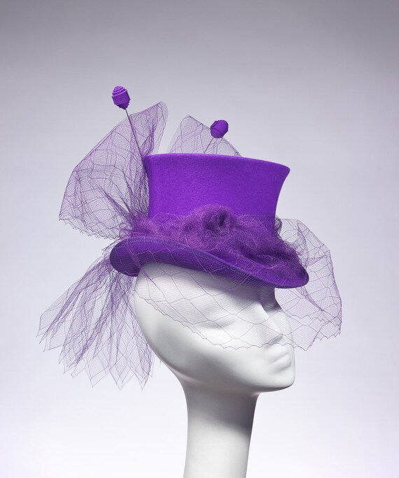 Items similar to Purple Mini Top Hat on Etsy