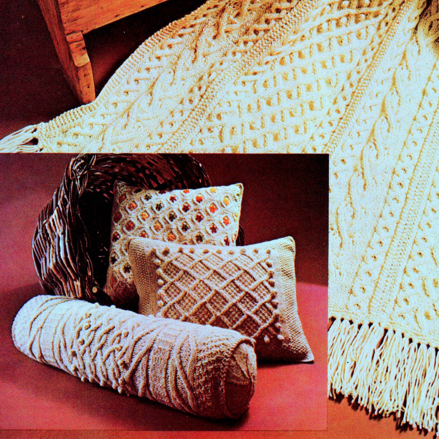 INSTANT DOWNLOAD PDF Vintage Knitting Pattern for Aran Afghan