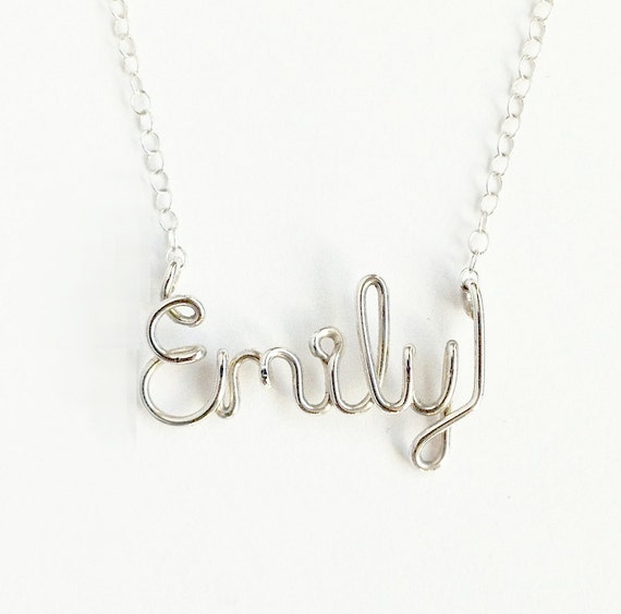 Custom Sterling Silver Name Necklace. Personalized by AzizaJewelry