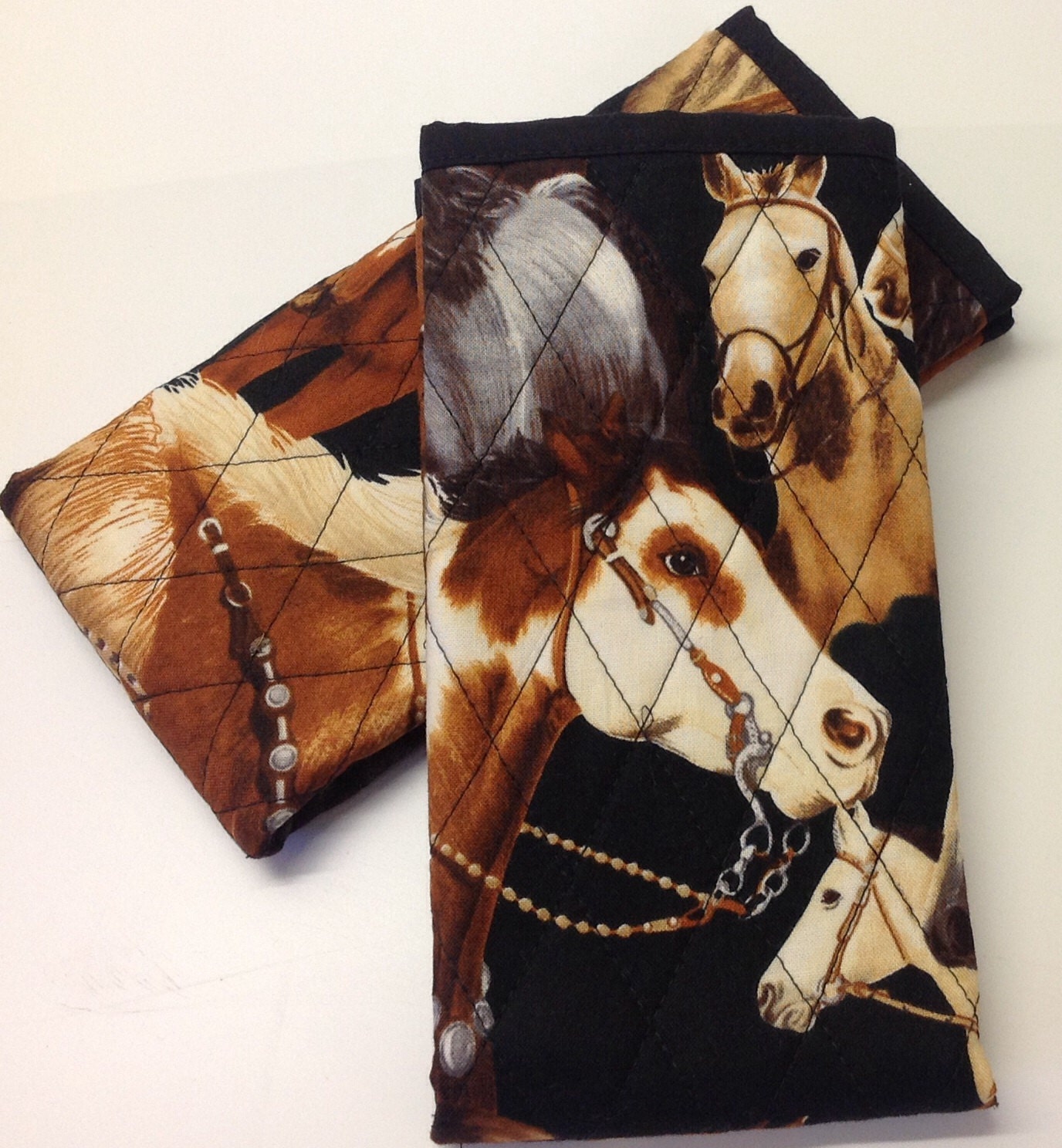 Double Eyeglass Case Horses