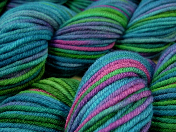 Hand Dyed Yarn DK to Light Worsted Weight Merino