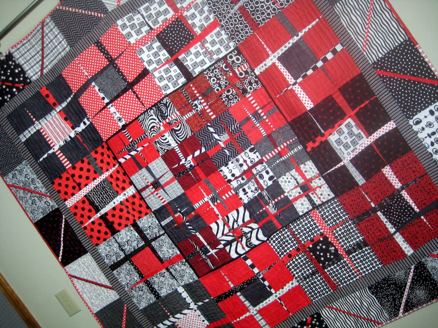 red-white-and-black-wonky-nine-patch-quilt