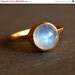 June Birthstone Ring - Rainbow Moonstone Ring - Round - Stacking Ring