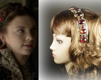 Anne Boleyn Pearl Crystal Headband h158 by tudorshoppe on Etsy