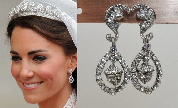 Kate Middleton Wedding Earrings katemear439 by tudorshoppe on Etsy