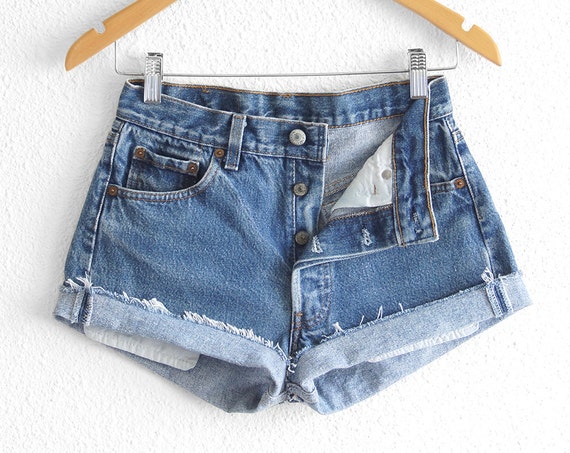 Levis 501 High Waisted Shorts Levi 501 Shorts by 2treasurehunt