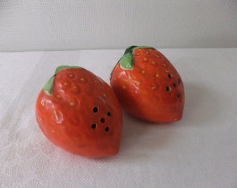 Vintage Japan Strawberry Salt and Pepper Shakers Retro