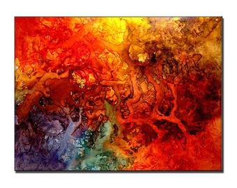 Huge Abstract painting Contemporary Modern Colorful Canvas Art by Henry Parsinia 48x36