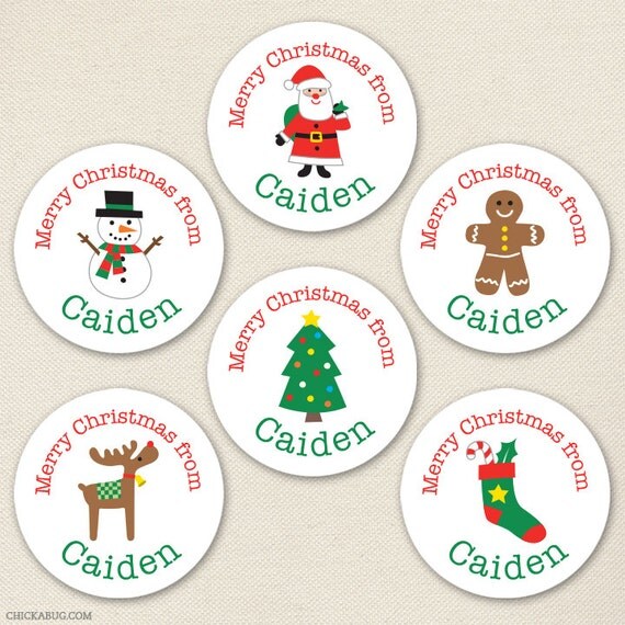 Christmas stickers - Sheet of 12 or 24 Il_570xn