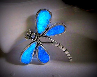 Glow in the Dark Jewelry Glows Pendant Glows Necklace Glows Jewelry Glowing Dragonfly Fairy Jewelry Dragonfly Pendant Blue Dragonfly
