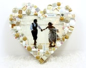 CUSTOM Wedding Picture to Family Heirloom - Photo mosaic in NEW HeART SHAPe for wedding pictures, portraits  TAGT JillsJoy