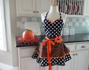 Candy Corn ~Women's Halloween Apron ~ 4RetroSisters